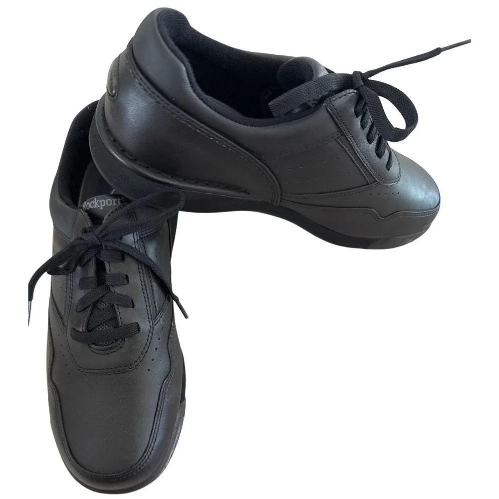Rockport MilProWalker M7108W Black Leather Walking Shoe Mens 9.5W Wide NIB New